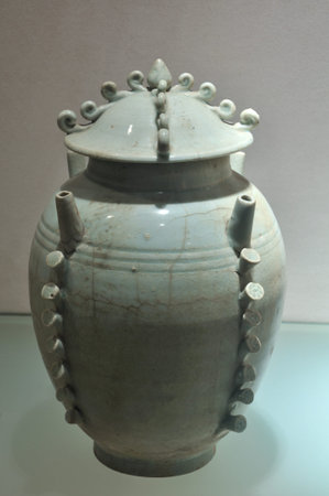 Blue and white porcelain bottle stupaのeditorial素材