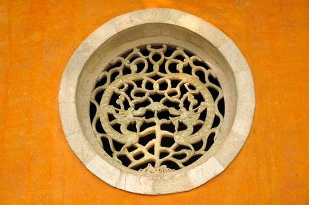 Stone carved windowの写真素材