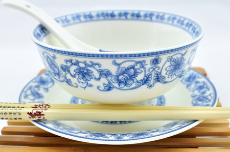 Blue and white porcelain tablewareのeditorial素材