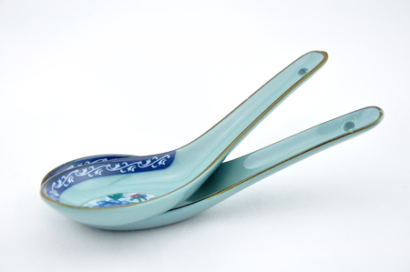 Porcelain spoonの写真素材