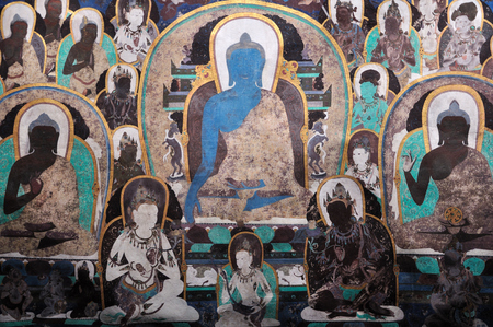 Mogao grottoes in Dunhuang muralsのeditorial素材