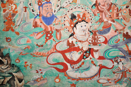 Mogao grottoes in Dunhuang muralsのeditorial素材