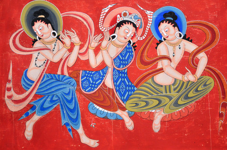 Mogao grottoes in Dunhuang muralsのeditorial素材