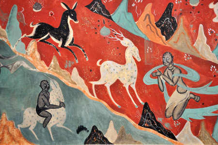 Mogao grottoes in Dunhuang muralsのeditorial素材