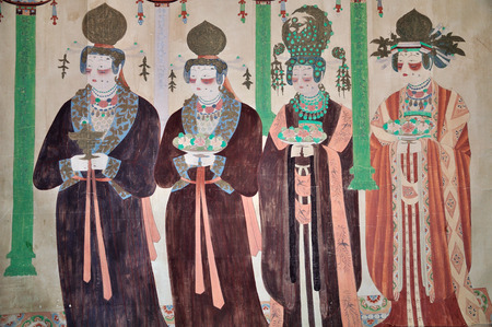 Mogao grottoes in Dunhuang muralsのeditorial素材