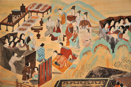 Mogao grottoes in Dunhuang muralsのeditorial素材