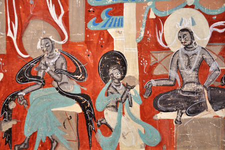 Mogao grottoes in Dunhuang muralsのeditorial素材