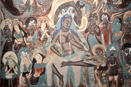 Mogao grottoes in Dunhuang muralsのeditorial素材