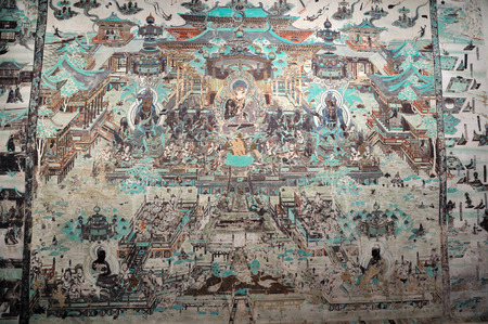 Mogao grottoes in Dunhuang muralsのeditorial素材