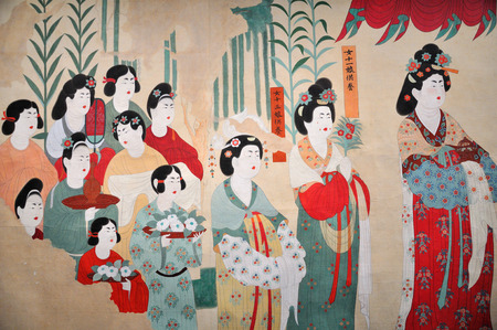 Mogao grottoes in Dunhuang muralsのeditorial素材