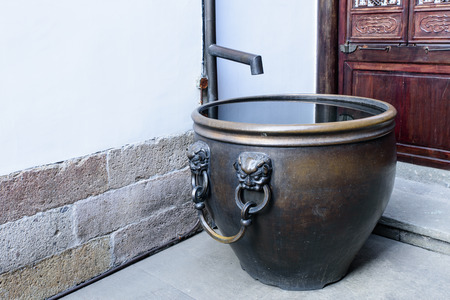 Copper cylinder at Huxueyan Former Residenceのeditorial素材