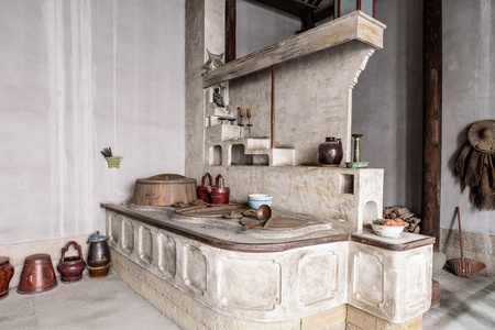 Huxueyan Former Residence ancient kitchen stoveのeditorial素材