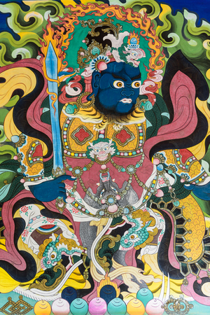 Wall painting in a templeのeditorial素材