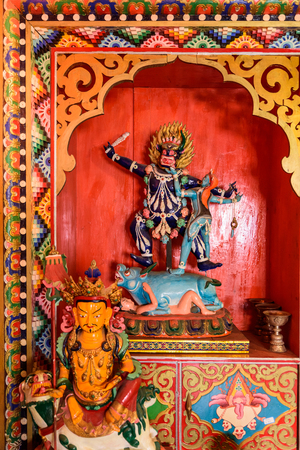 statue at the interior of a templeのeditorial素材