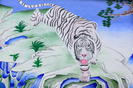 Wall painting in a templeのeditorial素材