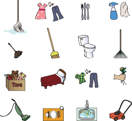 icons for a chore chartのイラスト素材