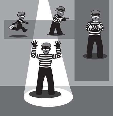 criminal in different posesのイラスト素材