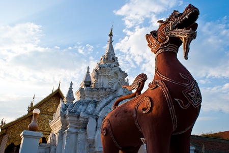 Sculpture in thai temple of lamphunの写真素材