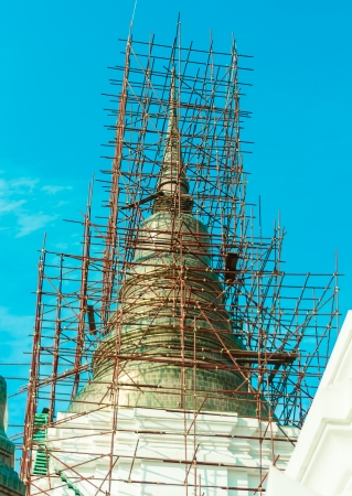 Pagada under Construction in temple Thai architecture stlyeの写真素材
