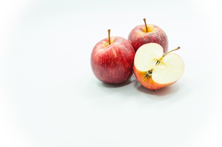 Red apple isolate on white backgroundの写真素材