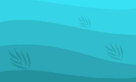 Blue landscape with hills and several plants. Simple vector illustration for background.のイラスト素材