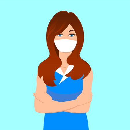 Masked girl during an epidemic.のイラスト素材