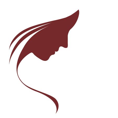 Face silhouette of a beautiful girl. Vector isolated illustration.のイラスト素材