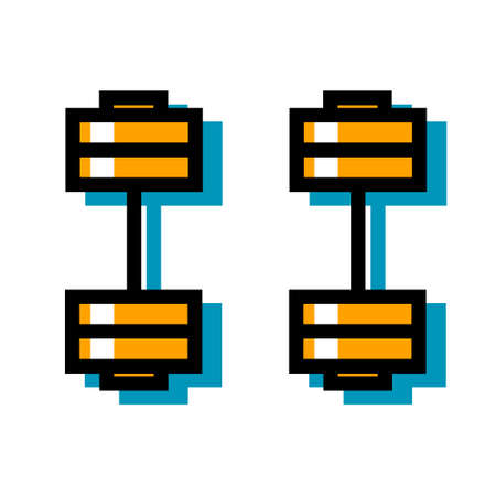 Two dumbbells for sports training. Vector isolated illustration in flat style.

のイラスト素材