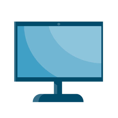 Computer monitor with blank screen. Vector isolated illustration.のイラスト素材