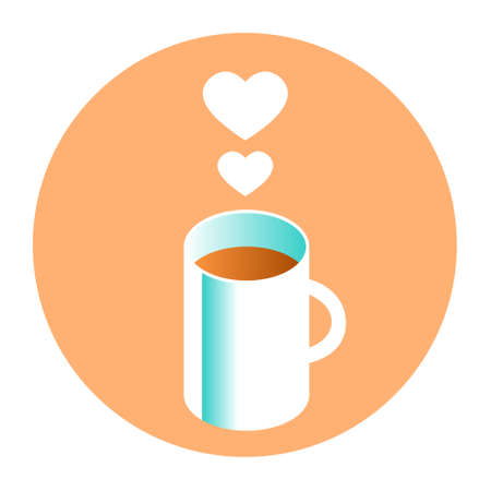 Cup of coffee with love. Hot flavored drink.のイラスト素材