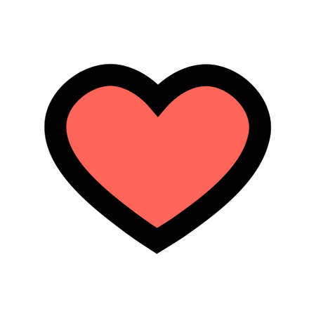 Red symbolic heart on a white background. Vector isolated icon for design.のイラスト素材