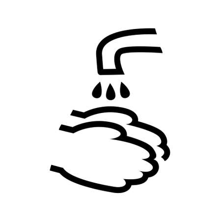 Hand washing icon on white background. Personal hygiene and prevention of infectious diseases. Healthy lifestyle. Vector isolated illustration.のイラスト素材