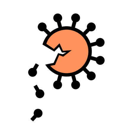 The covid-19 virus is dying. Defeating Coronavirus Infection. Vector isolated illustration on white background.のイラスト素材