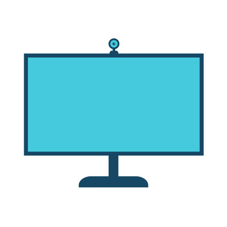 Computer monitor on a white background. Blank screen. Vector isolated flat illustration.のイラスト素材