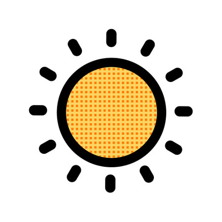 Hot sun icon. Summer symbol. Vector isolated illustration on white background.のイラスト素材