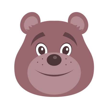 Cartoon good bear head isolated on white background