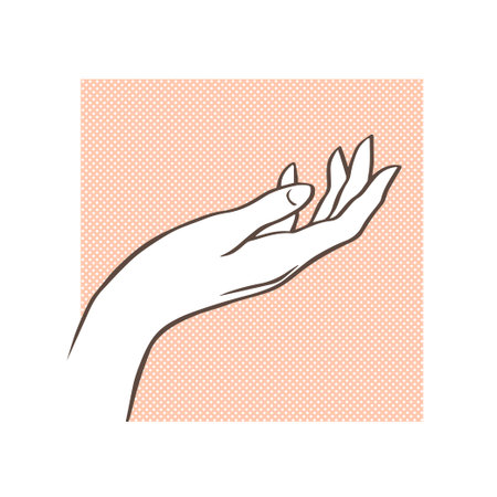 Beauty female hand outline art illustrationのイラスト素材