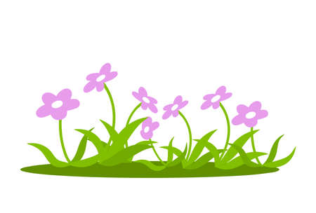 Cute illustration of flowers on a white backgroundのイラスト素材