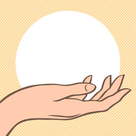 Female hand outline. Caring for delicate skin. Beauty and health.のイラスト素材