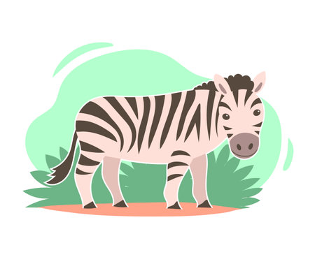 Childish art illustration of cute cartoon zebraのイラスト素材