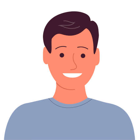 Portrait of a cheerful young man with a happy smileのイラスト素材