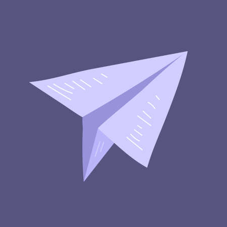Simple paper airplane letter on a blue background. Send message and mail. Flat vector isolated illustrationのイラスト素材