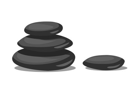 Pile of stones for massage. Beauty spa salon. Vector illustration isolated on white backgroundのイラスト素材