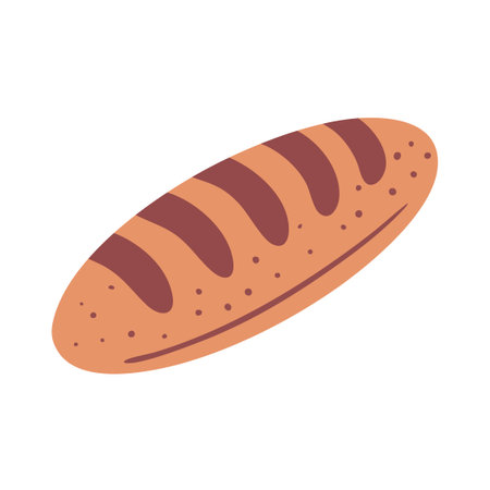 Bakery product. Bread made from wheat flour. Food and cooking. Flat vector illustration isolated on white backgroundのイラスト素材