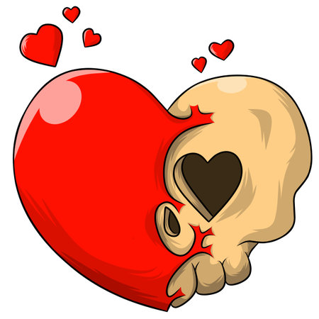 Illustration of a heart shaped hand holding a heart on a white backgroundのイラスト素材