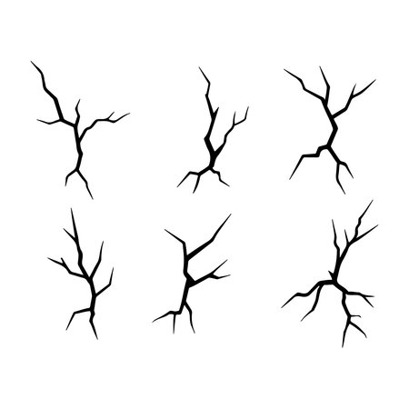 Set of cracks on a white background. Vector illustration, EPS 10のイラスト素材