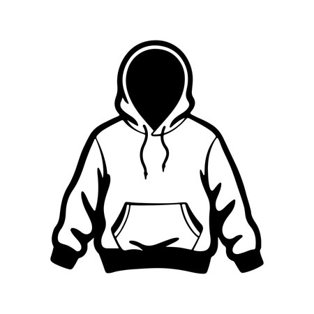 Vector illustration of a hoodie in a linear style on a white backgroundのイラスト素材