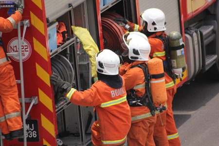 Seremban, September 29, 2018. The Competence Skills Competition for firefighters was held in Seremban.のeditorial素材
