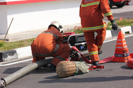 Seremban, September 29, 2018. The Competence Skills Competition for firefighters was held in Seremban.のeditorial素材