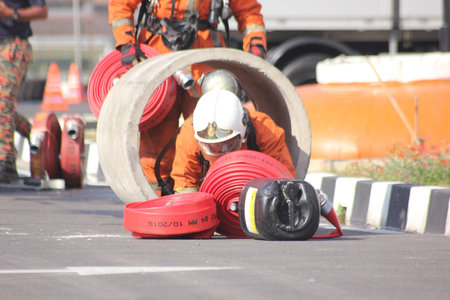 Seremban, September 29, 2018. The Competence Skills Competition for firefighters was held in...